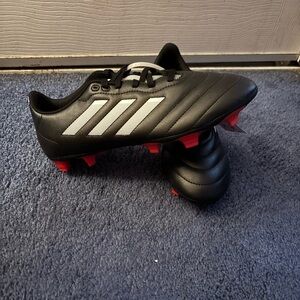 Adidas Black Cleats with Red Accents